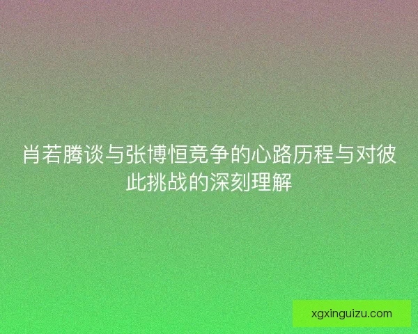 肖若腾谈与张博恒竞争的心路历程与对彼此挑战的深刻理解 肖若腾谈与张博恒竞争的心路历程与对彼此挑战的深刻理解