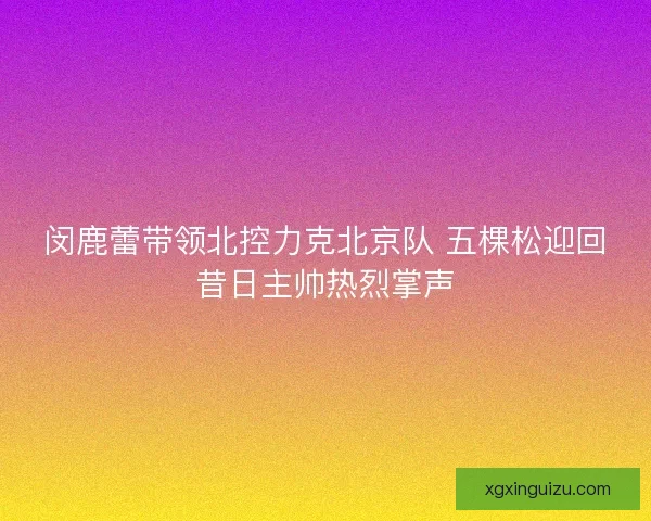 闵鹿蕾带领北控力克北京队 五棵松迎回昔日主帅热烈掌声