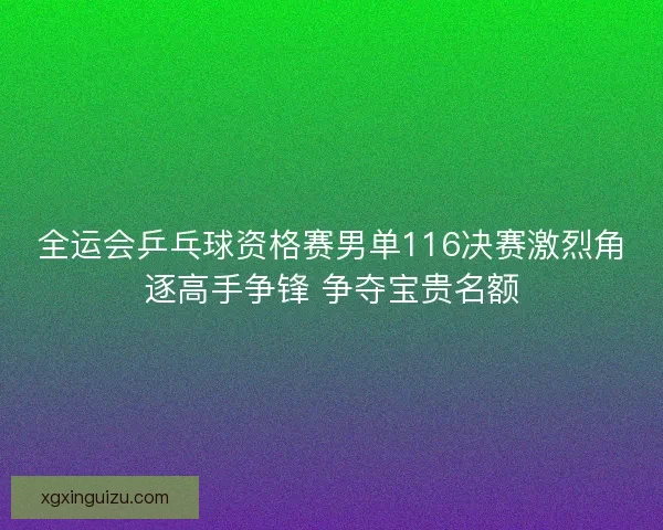 全运会乒乓球资格赛男单116决赛激烈角逐高手争锋 争夺宝贵名额 全运会乒乓球资格赛男单116决赛激烈角逐高手争锋 争夺宝贵名额